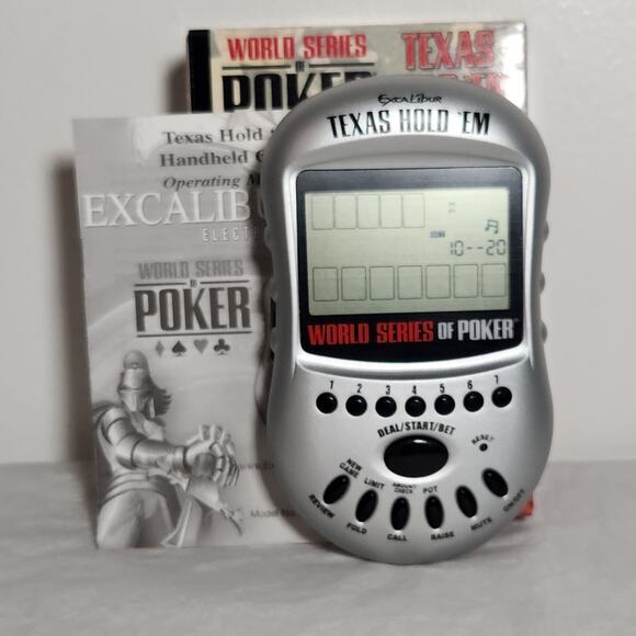 WSOP Texas Hold 'Em Tested Handheld Game Excalibur With Manual & Box 2004 - Picture 1 of 8